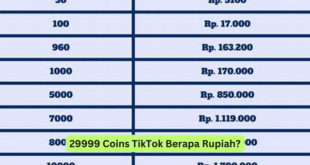 29999 Coins TikTok Berapa Rupiah